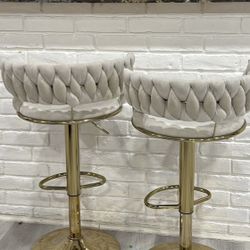 WOVEN BARSTOOLS - Cream & Gold 👌🏻
