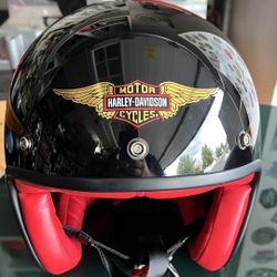 Harley Davidson Motorcycle 3/4 Black Helmet XL