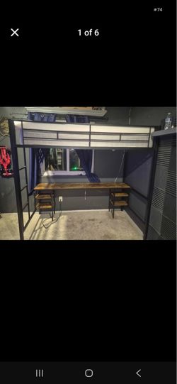 Bunk bed with desk