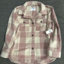Old Navy Pink Plaid Flannel Shacket 