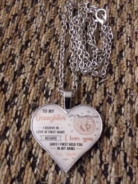SILVER PLATED "TO MY DAUGHTER" NECKLACE. PICKUP NORTHEAST PHILLY