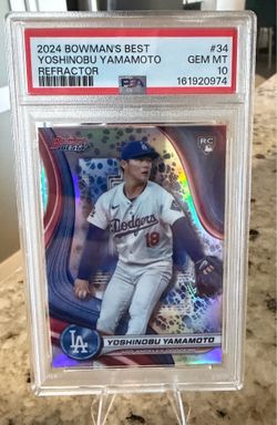 2024 BOWMAN'S BEST YOSHINOBU YAMAMOTO REFRACTOR - Rookie - PSA 10