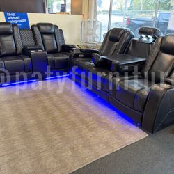 2pc living Room set (Sofa and Love Seat Power Recliner)