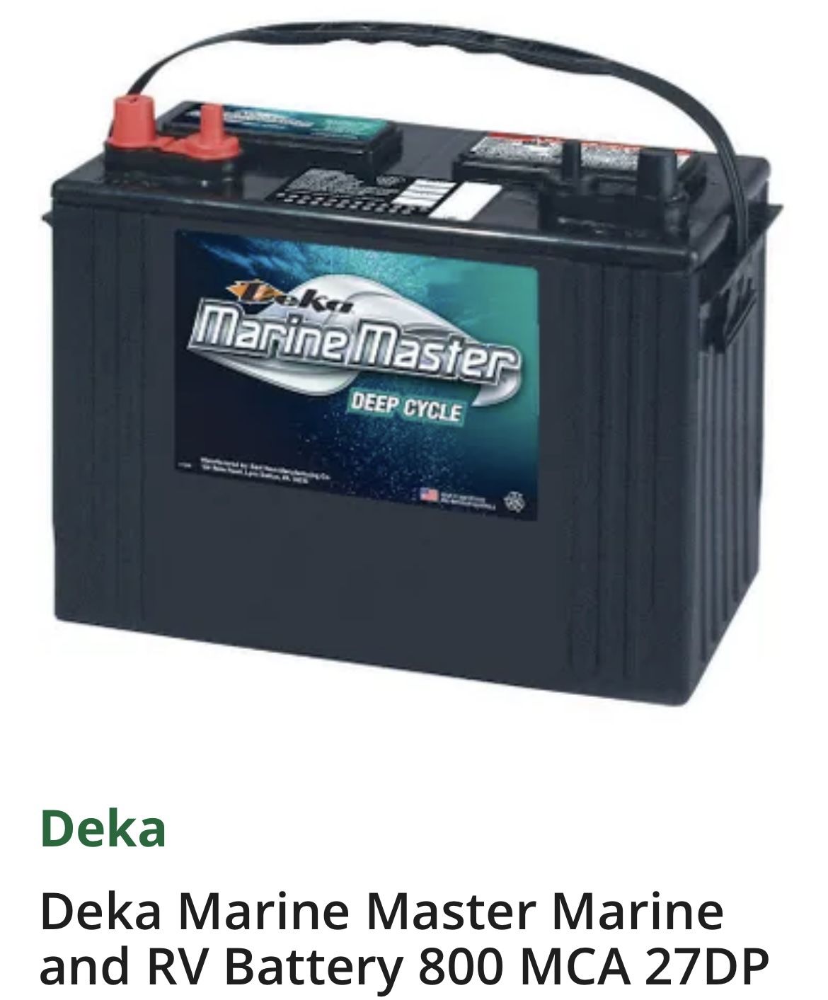 2025 Deka Deep cycle marine master dp27