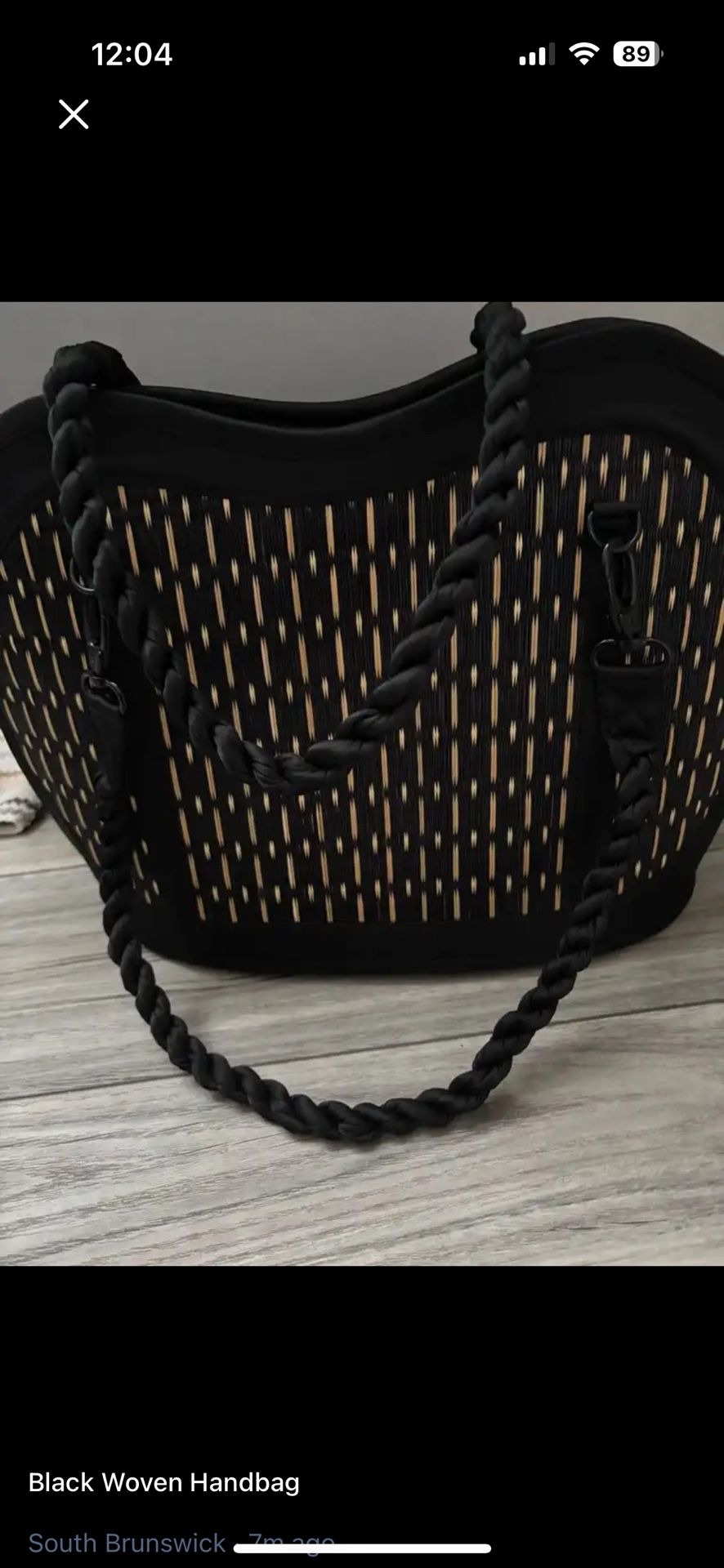 Black Woven Handbag