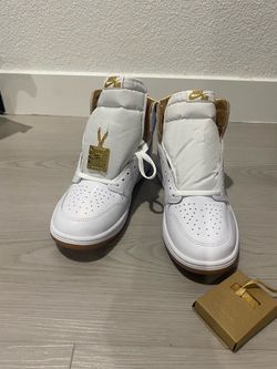 Nike Air Jordan 1 High White Gold Sneakers