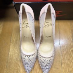 Christian Louboutin Follies Strass 100 pumps light silk sz38