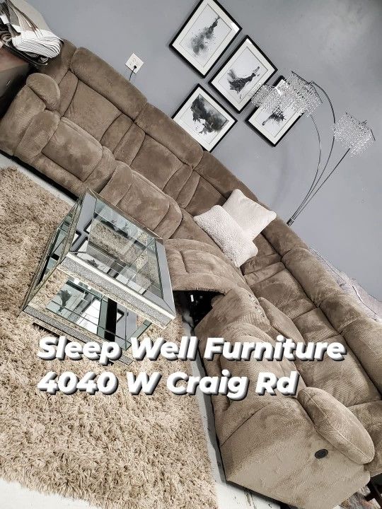 ✨️ Reclining Sectional, 2pc Sofa Sets 🌟 Furniture Queen Bedrooms, Dining Avail 