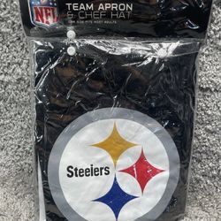NFL Steelers Matching Chef Apron And Hat Grill Set One Size Adults Brand New
