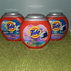 3 Tide Powerpods 25XL Pacs (2 Odor+Oxi Defense/ 1 Downy)