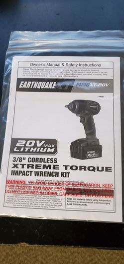 Earthquake Xt 20v Impact 3/8