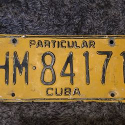 Vintage Cuban License Plate – Republic of Cuba Authentic vintage license plate from Cuba,