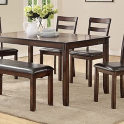 Dining Table + 4 Chairs & Bench