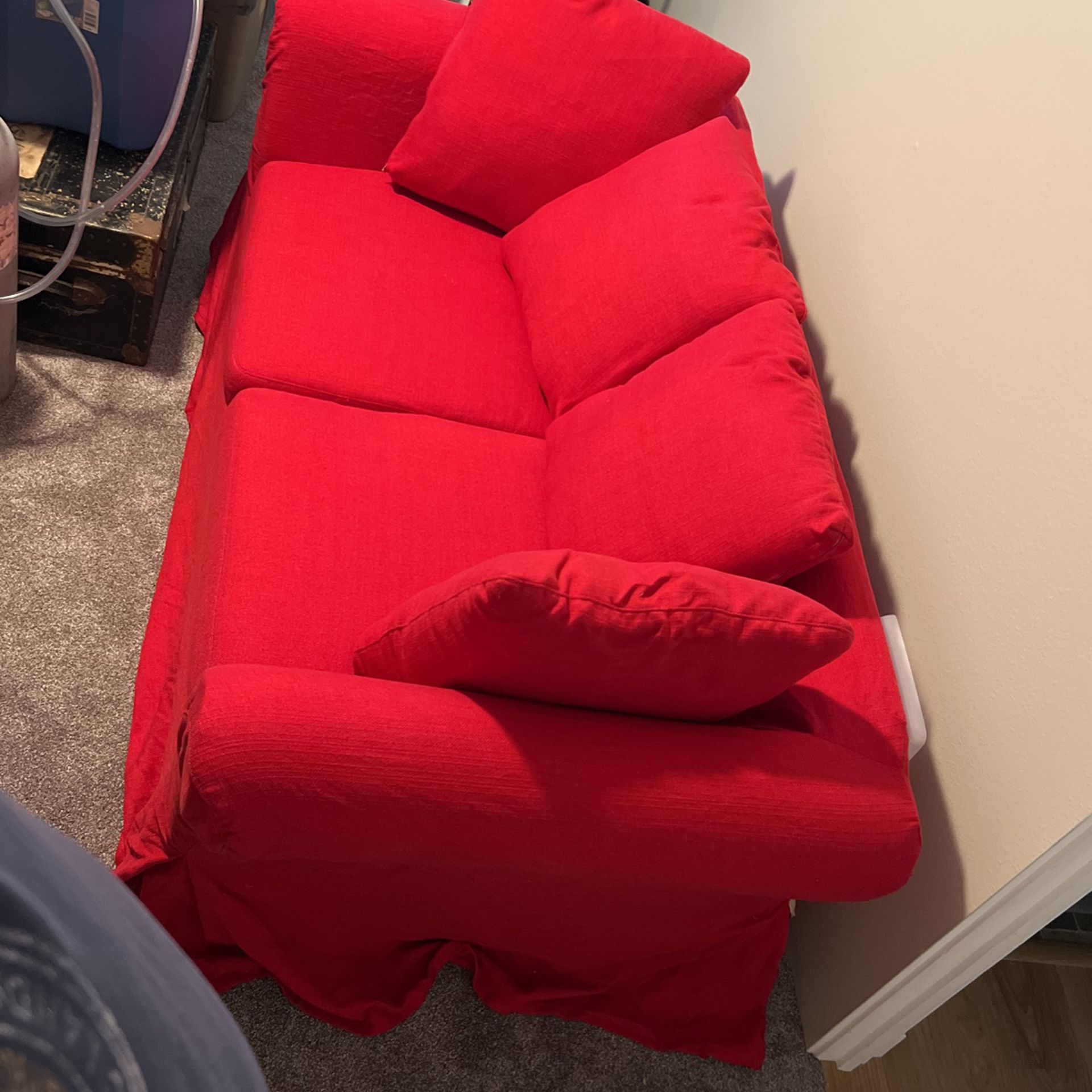 Red Accent Couch 