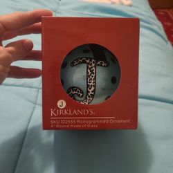 Kirklands  Letter " J " Christmas Ornament 