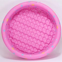 Paddling Pools Round Print PVC Inflatable Summer Bathtub Swimming Pool Water Play Toy with Fish Pattern Design ( Color : Pink ) 