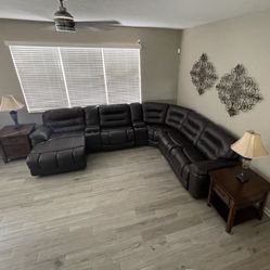  Leather Sectional End Tables And lamps