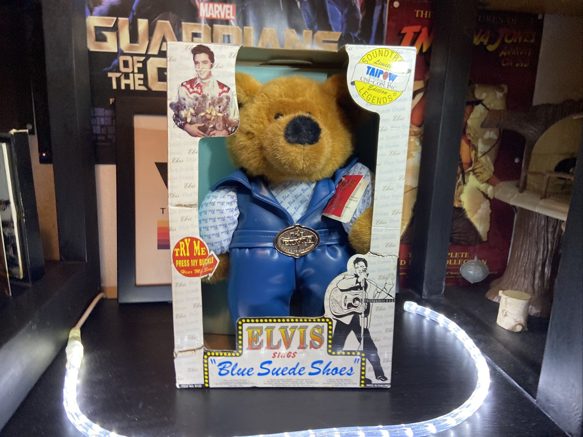 Elvis Presley Teddy Bear Blue Suede Shoes 1994 Plush Music Box Defective Parts