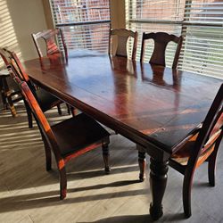 Solid Wood Table 8 Chairs