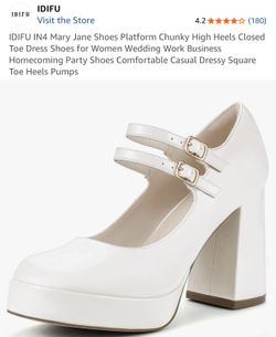 New women’s Idifu Mary Jane style heels size 9 cream/off white color