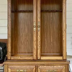 Oak Gun Cabinet Best Offer 9 Gun Lights & Locks