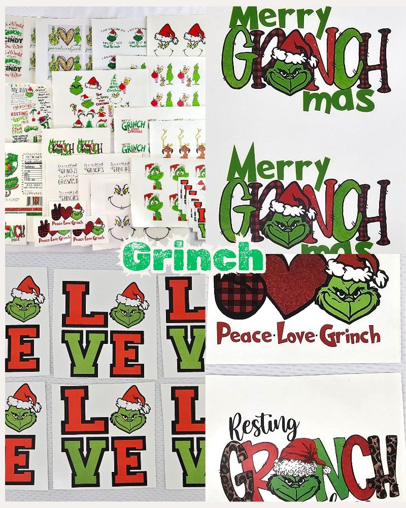 130+ Christmas Grinch Waterslide Decals