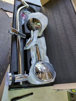 Lordear dual head showerhead with handheld showerhead with hose in chrome