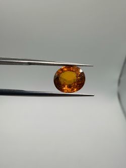 GIA 3.37 Ct Natural Yellow-Orange Sapphire Loose Gemstone 9.50 x 8.26 x 4.91 mm