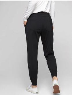 ATHLETA Sutton FEATHERWEIGHT JOGGERS Tie Waist Black Size 8 Athleisure Pants. Condition is Pre-owned. Worn, some rips price very flexible.