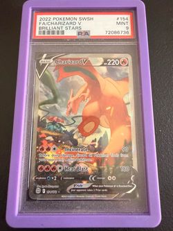 2022 Charizard V Alternate Art #154/172 from Brilliant Stars, graded PSA 9 Mint