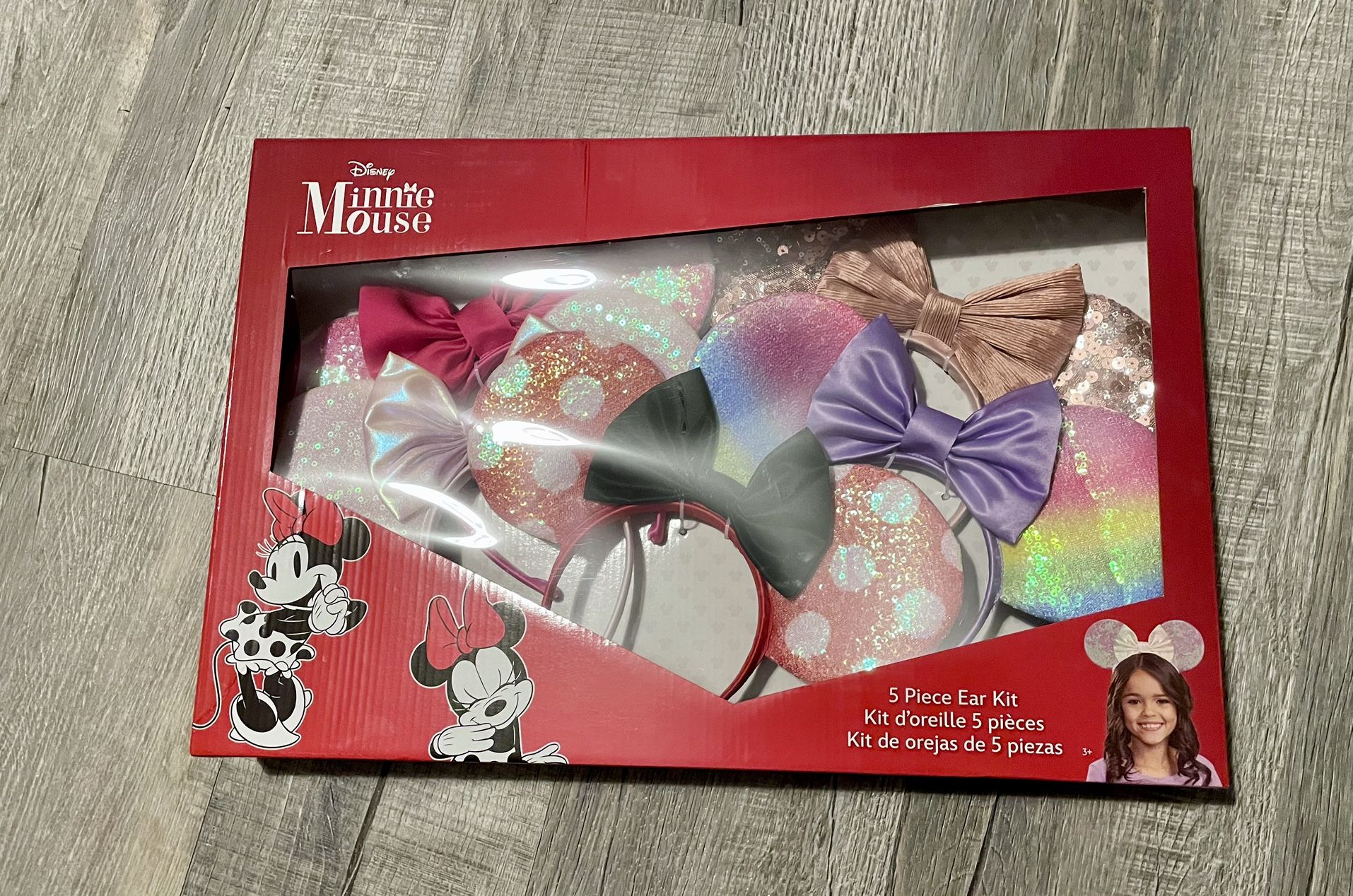 5pc Disney Minnie Mouse Ear Headband Set Party Trip Gift Collection Vacation Kit