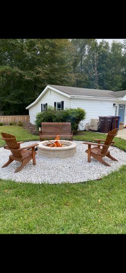 Amish made outdoor Adirondack   Chairs and a rocking bench