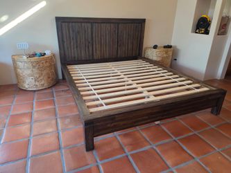 Cal king bed with tables