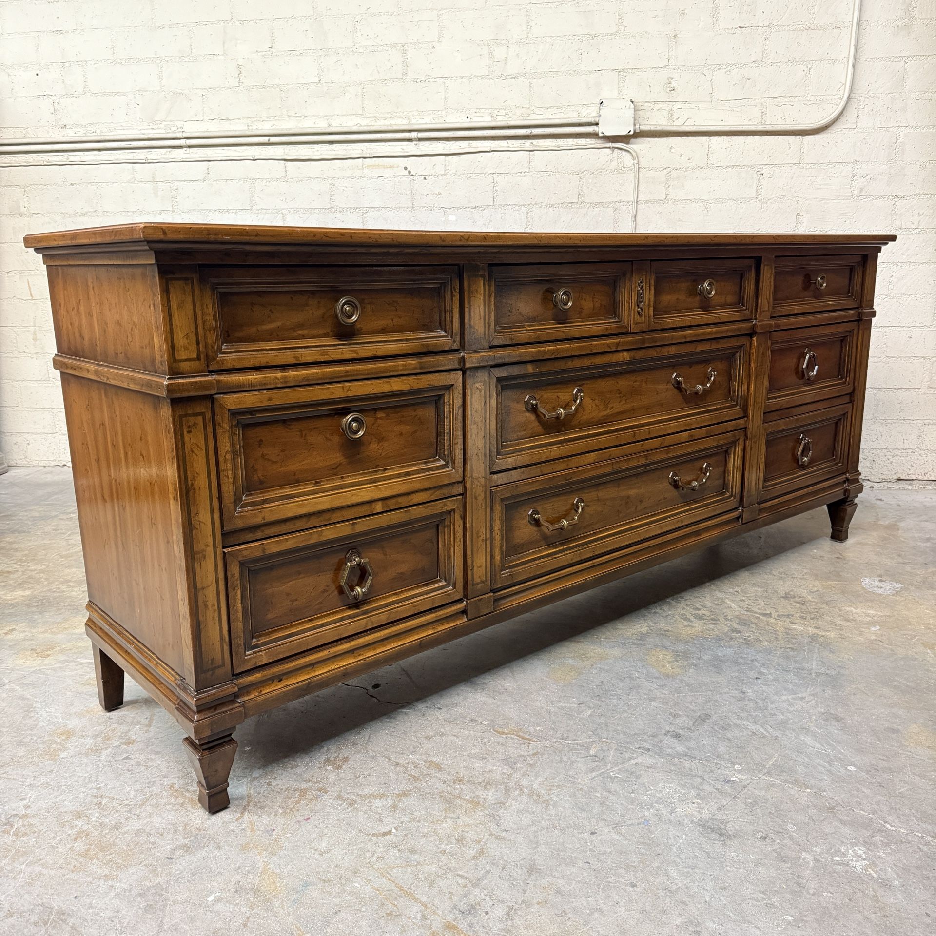 Delivery is available vintage solid wood heritage dresser with 9 storage drawers $ 570 OBO!