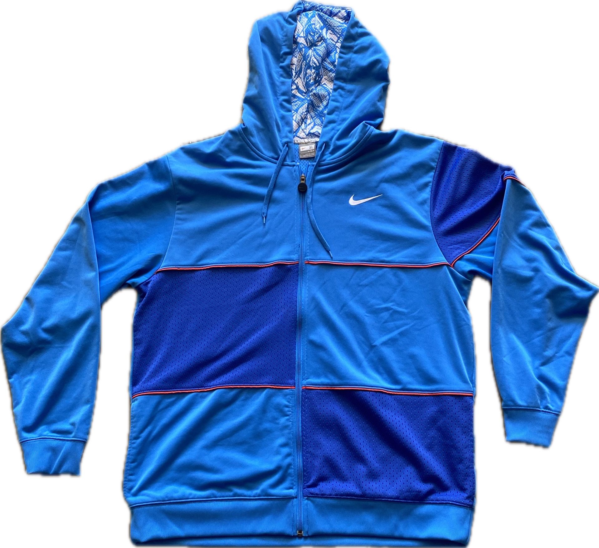 Nike Zip Up hoodie Jacket Hoody Blue Y2K Basketball XL