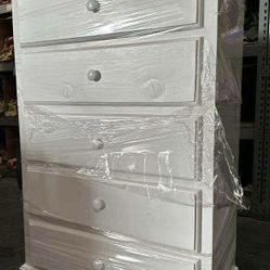 White 5 Drawer 