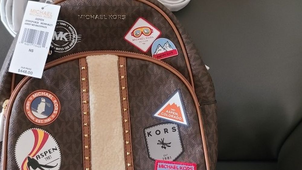 Michael Kors Brown Multi Abbey MD Backpack
