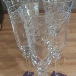 Royal Doulton Victoria Crystal Wine Glass 9 In Tall Discontinued Set Of 5