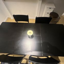 Black table and chairs -$80 OBO