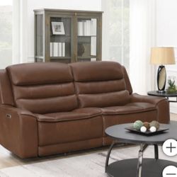 Rhodes Leather Power Reclining Sofa With USB & USB-C Ports