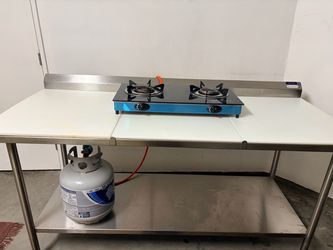 30x72 worktable with backsplash custom