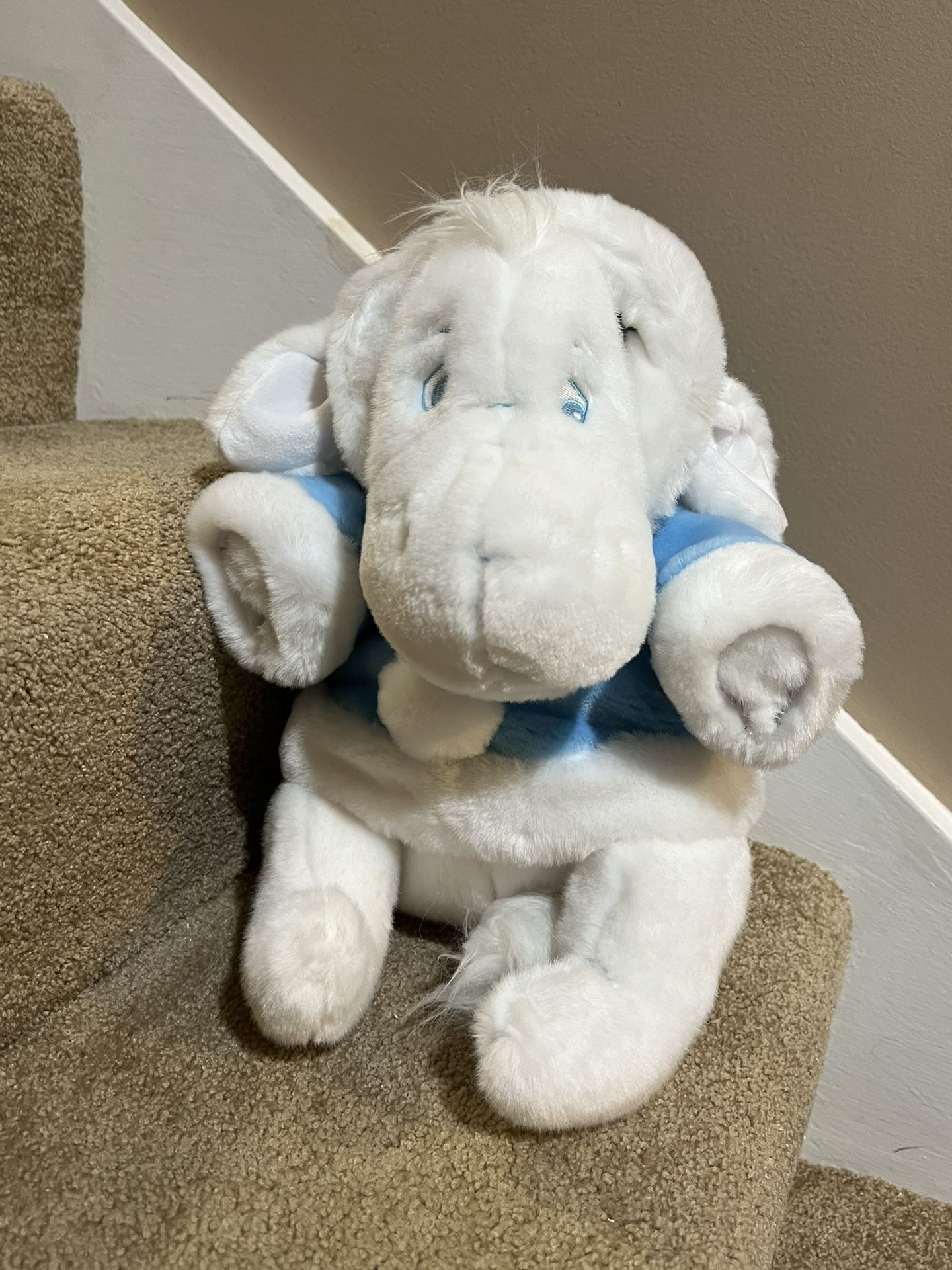 Plush Disney Store White Eeyore Blue hoodie 12"