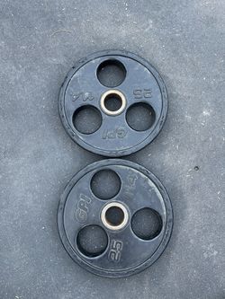25lb Gpi Rubber Coated Olympic Weight Plate Set 