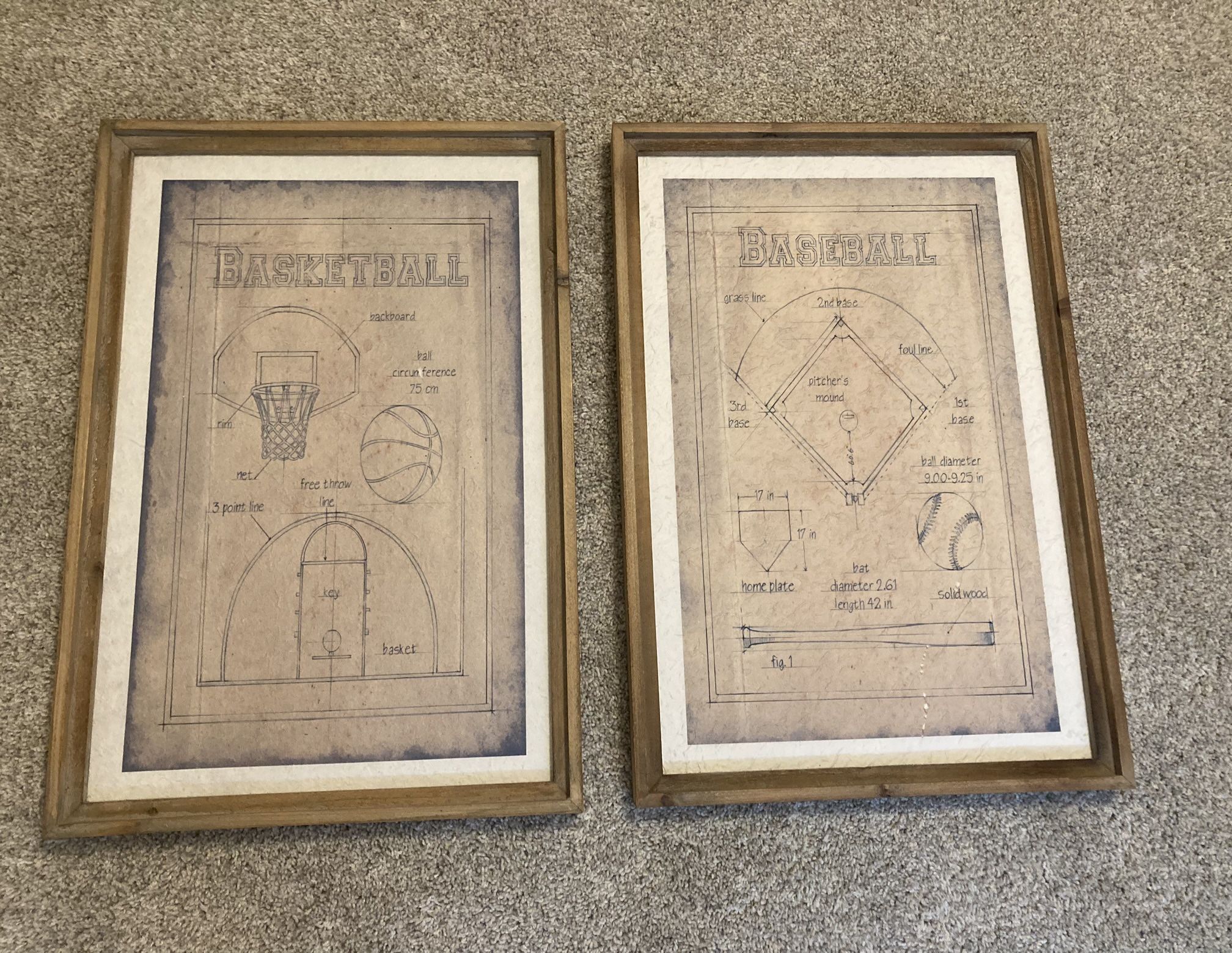 Baseball And Basketball Wall Art