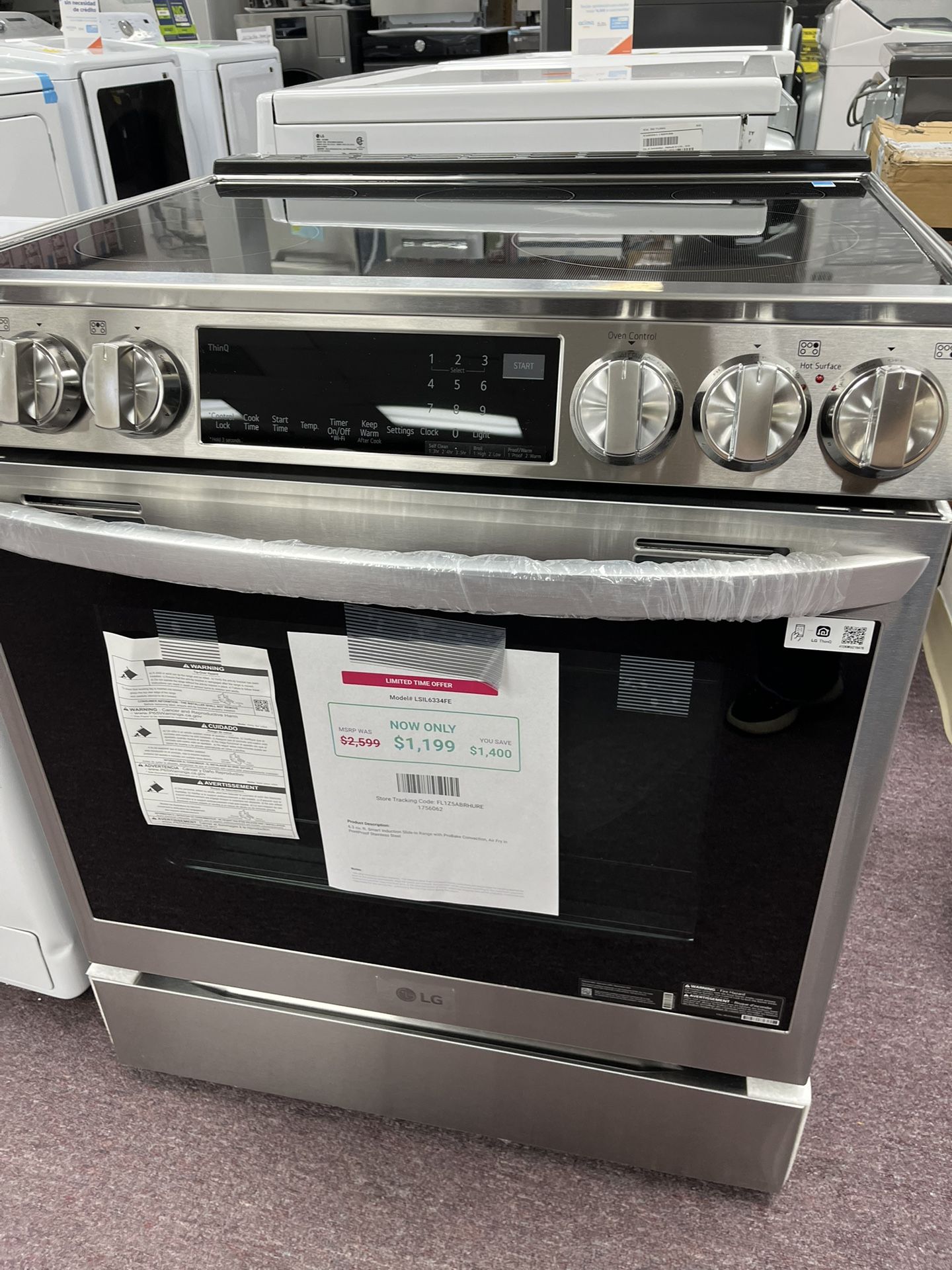 Induction Stove Oven Range With Air Fry Convection, Stainless Steel LG New