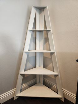 Corner Shelves Shelving Unit White Solid Wood
