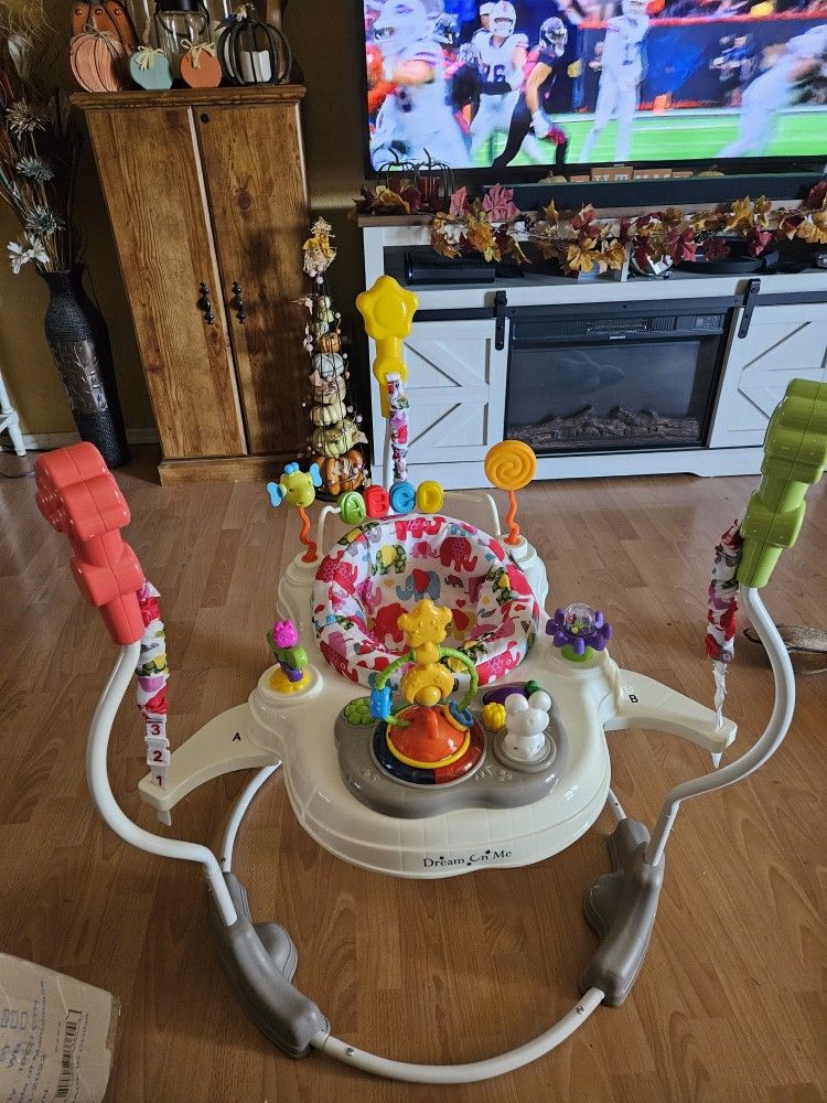 New Dream On Me Activity Center And Jumper Elephant Print