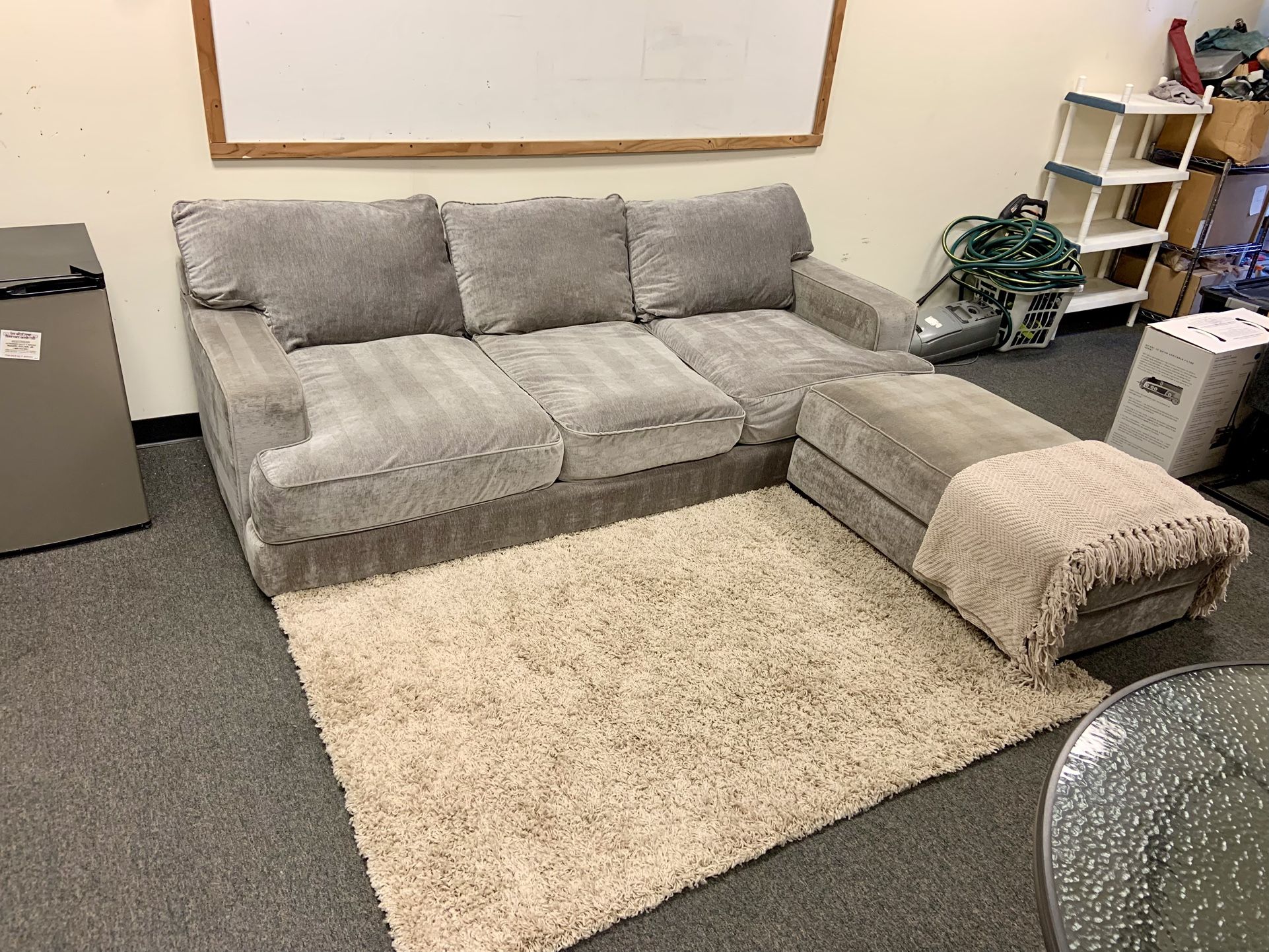 Sofa Chaise W/ Ottoman (Delivery Available)