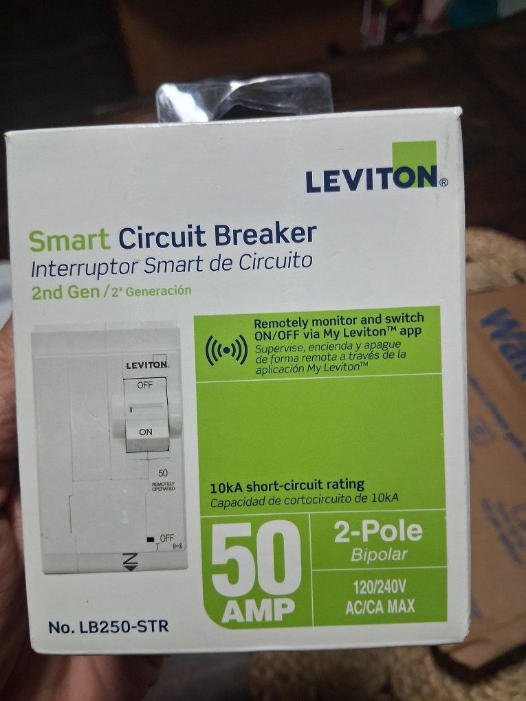 New Leviton LB250-STR Smart Circuit Breaker 50Amp 2nd Gen 