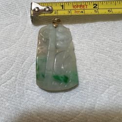 Jade Jadeit Pendant With Gold Bale